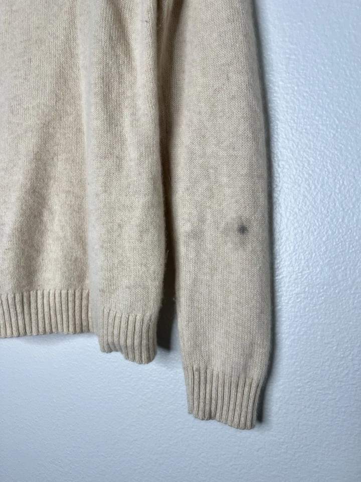 Tommy Bahama Mujer’s 1/4 Cremallera 100% Cachemir Avena Suéter Talla S #6 Foto 3 de 4