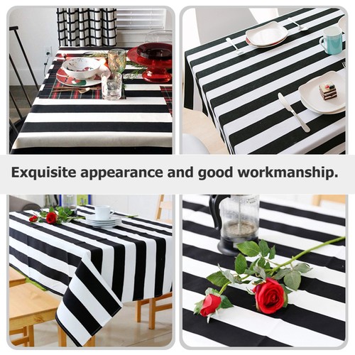 2pcs Striped Tablecloths Stripe Table Covers Waterproof Rectangle Tablecloths - Picture 4 of 12