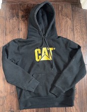 CAT Caterpillar Men s Sweatshirt Hoodie Pullover Size Medium Black Yellow