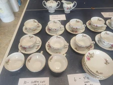 2 Royal Rose by Fine China Japan-Footed Cup and Saucer Set 