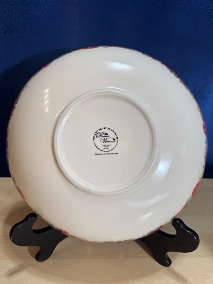 Tigela de servir de massa Pioneer feminina vintage vermelha floral grande talheres - Imagem 2 de 4