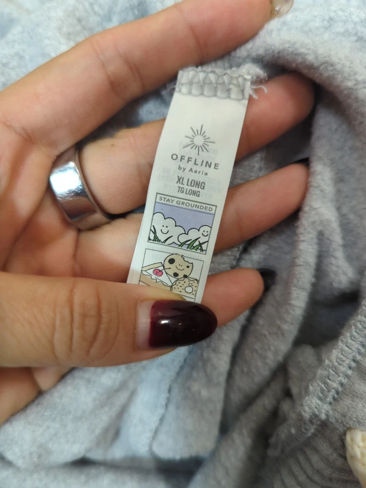 Aerie Pant FLEECE Flare  Pull On SOFT High Rise  GREY GRAY X Large Long Tall - Image 2 of 4