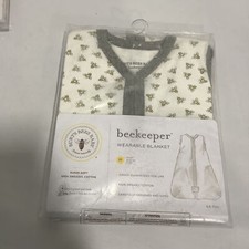 Burt's Bees Baby Beekeeper Beige Organic Cotton Zipper Wearable Blanket Size M