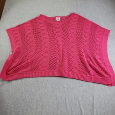 Roommates Sweater Womens 3x Pink Knit Sleeveless Pullover