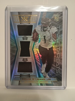 Travis Etienne Jr-2021 Panini XR Triple Threats Patch SP /75