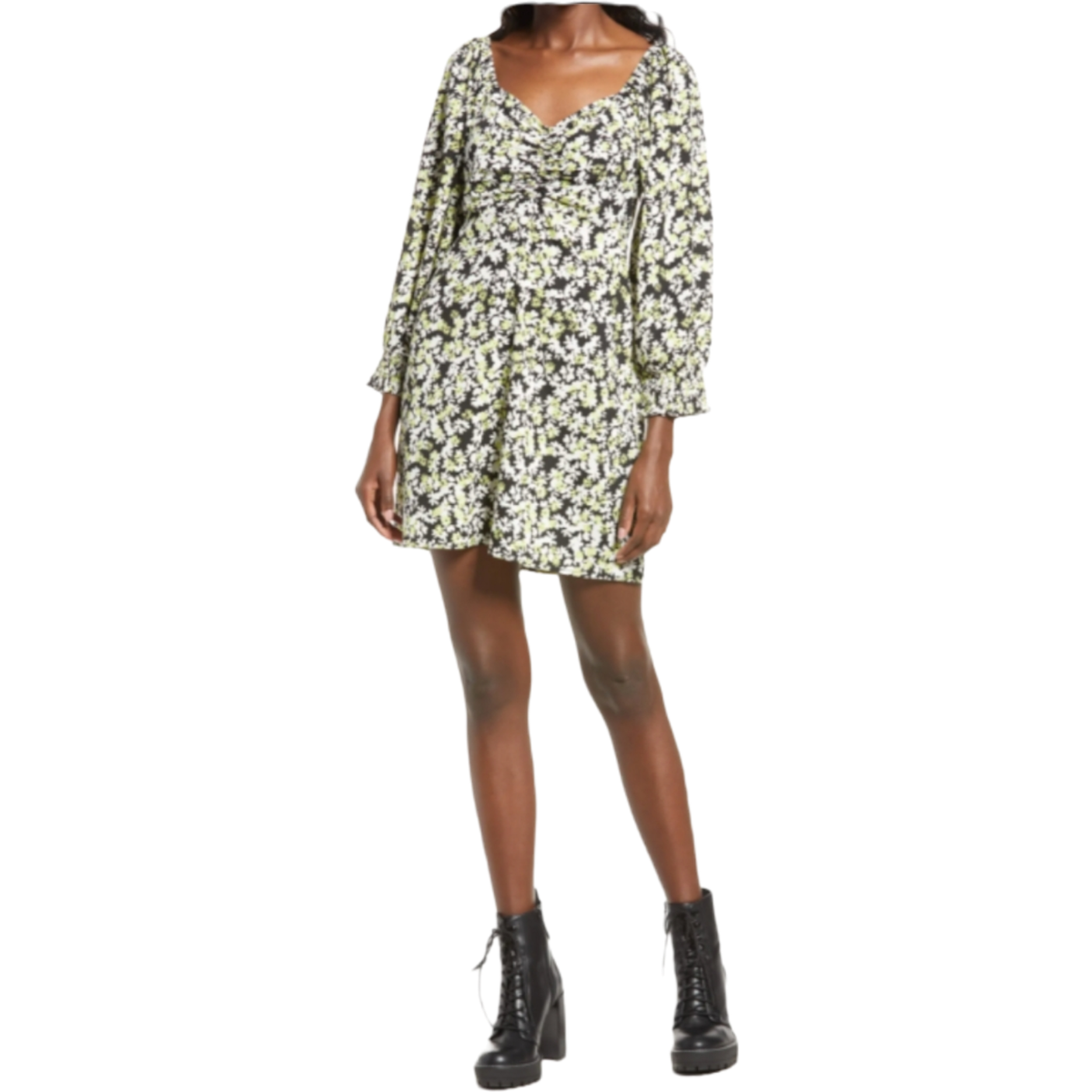 vero moda green floral dress Green Floral Lace Midi Dress main image 1