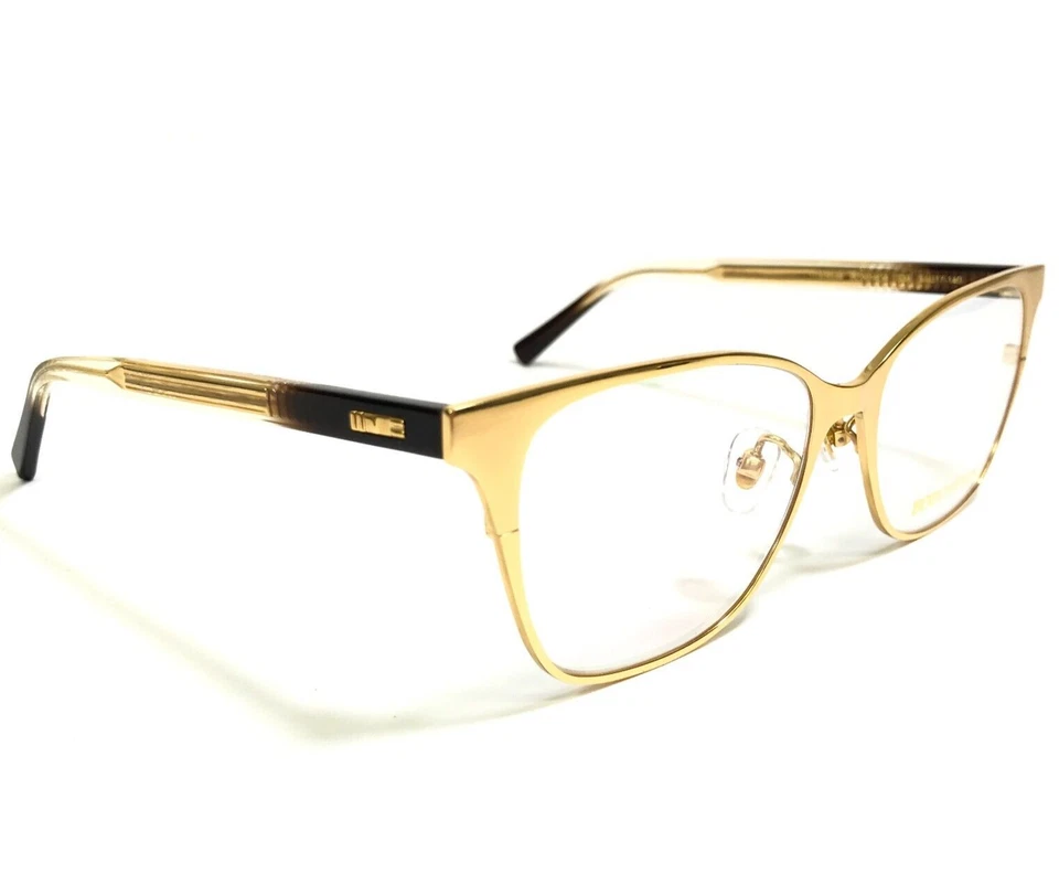 Marcos de gafas Boucheron BC0014OA 003 dorado brillante marrón desvanecido ojo de gato 54-17-140 Foto 2 de 4