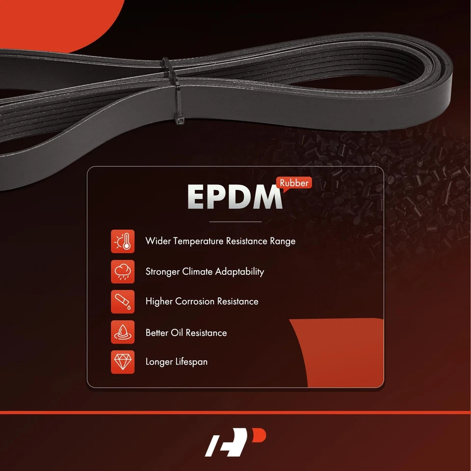 Cinturón serpentino de alta resistencia con ventilador A-Premium 66,19" para camioneta Ford LLA9000 Sterling Foto 4 de 4