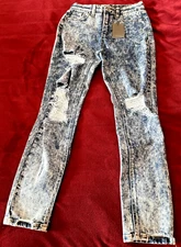 Zili distressed ripped blue jeans teen 27