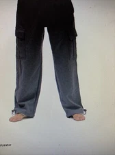 PRO CLUB MENS HEAVYWEIGHT FLEECE CARGO PANTS 👖 Size Small, CHARCOAL GRAY