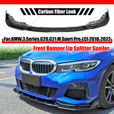 AMAIR Auto Frontlippe Frontspoiler für BMW 3 Series G20 M Pack 320i 330i 2019-2022,Frontlippe Spoiler Protector Car Styling Karosserie-Anbauteile,A/ Black