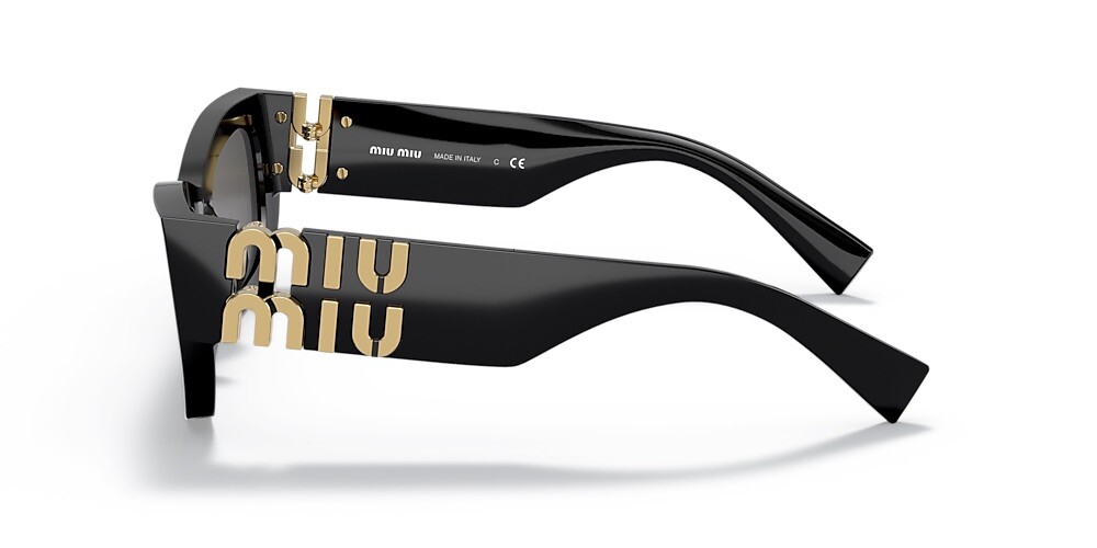 Miu Miu Sunglasses MU 09WS 1AB5S0 Black Gold Dark Grey Lens