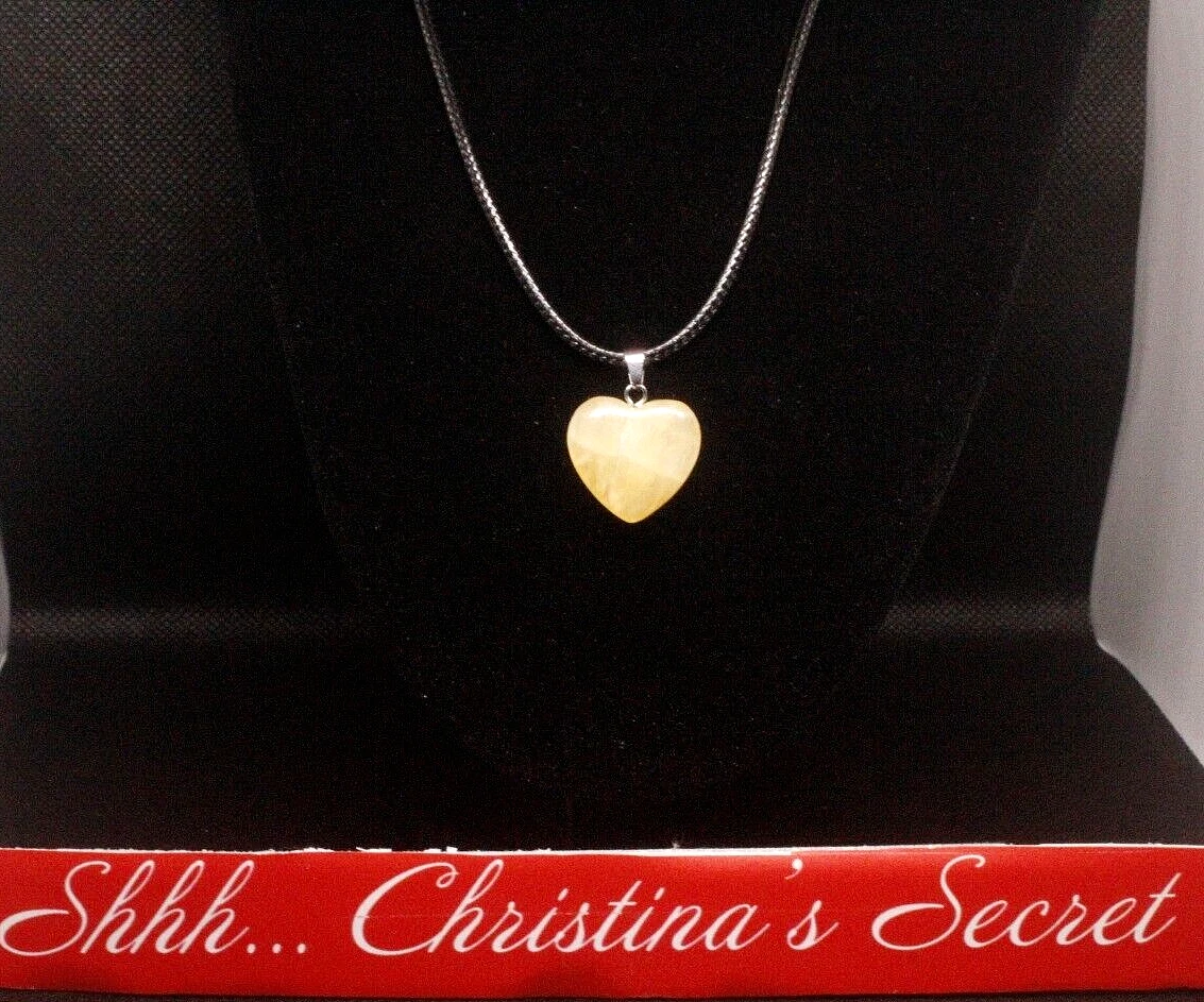 UNDERCOVER Ciondolo Cuore Collana Agata Gialla Nuovo con Etichette Pietra Vera Shh... Christina's Secret