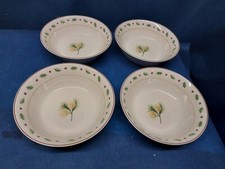 Vintage MB Merry Brite Holiday/Winter Set/4 Soup/Cereal Bowls Retired Pattern 
