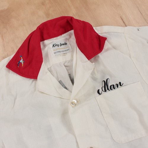 KING LOUIE Meriden Connecticut rayon loop collar bowling shirt 12 vtg 50s 60s - Picture 3 of 9