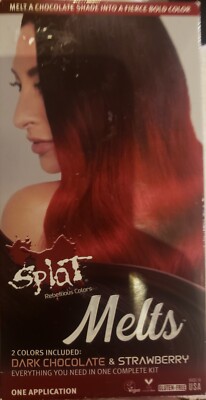 Splat Rebellious Colors Melts, Dark Chocolate & Strawberry, 1 Complete Kit, New