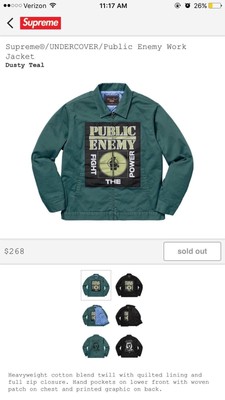 supreme public enemy work jacket