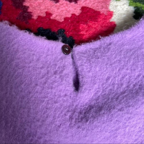 Vintage Girls Puff Sleeve Purple “M” Pullover Sweater - Picture 2 of 5