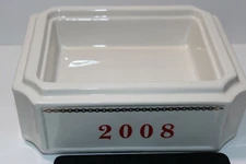 2008 White Ceramic Large Ceramic Cigar Ashtray  10"L  x 8" W x 3 1/2" H. 