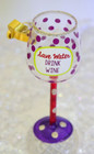 Blown Glass, 4" Tall Wine Glass Christmas Ornament — photo 2