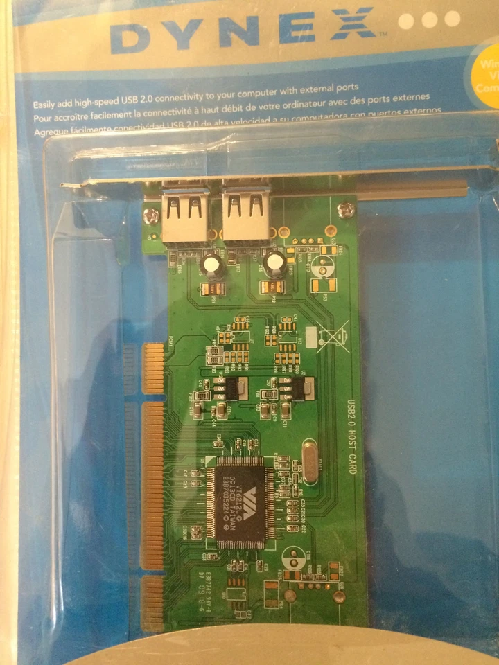 NEW DYNEX 2 PORT USB 2.0 PCI CARD W/ EXTERNAL PORTS! - Image 3 of 4