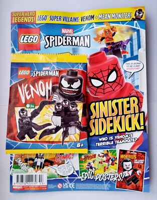 NEW LEGO MARVEL SPIDERMAN MAGAZINE ISSUE #13 & EXCLUSIVE VENOM MINIFIGURE