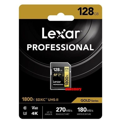 Lexar Professional 64GB 128GB 256GB 512GB SDXC 1800x UHS-II V60 SD Memory Card - Picture 3 of 5