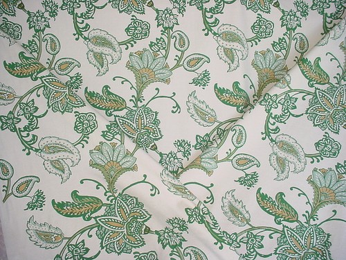 23-1/2Y LAURA & KIRAN 0932 AJANTA SLATE PALM HAND PRINT COTTON UPHOLSTERY FABRIC