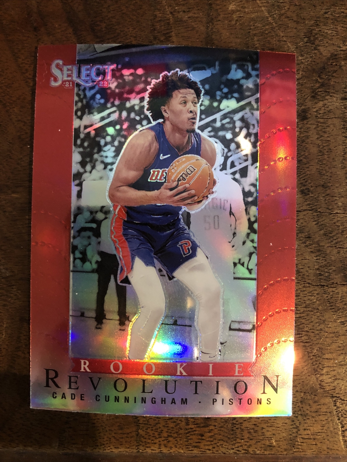 2021-22 Panini Select Cade Cunningham Rookie Revolution Red Prizm Pistons