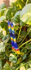 Tribal Earrings Native Large Boho American Seed Beads Handmade Earring
