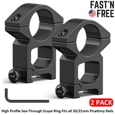 1'' High Profile Scope Rings See Through Scope Mount for 20/21mm Picatinny Rail
