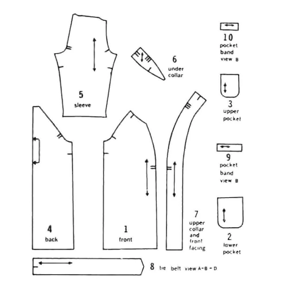 60s Pattern, Men's Smoking Jacket and Dressing Gown - Chest=38”-40” (97cm-102cm) - Image 3 of 3