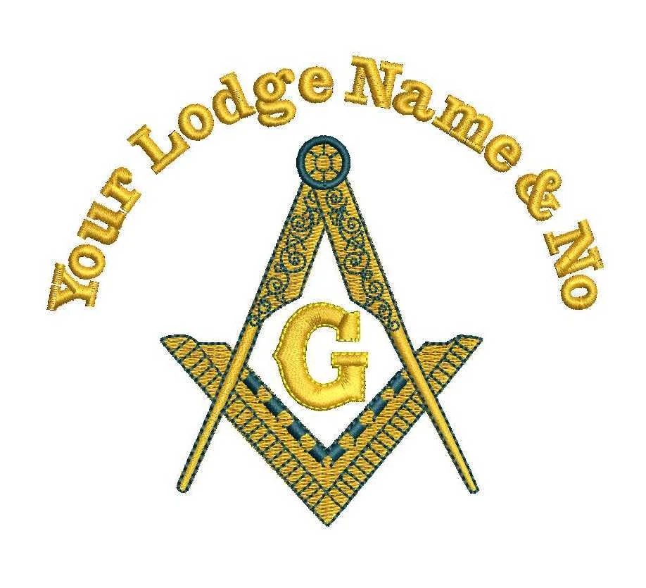 Masonic Compass and Square emblem Custom Embroidered Polo Shirt