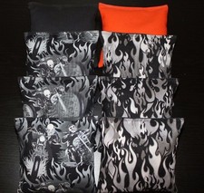 8 All Weather FLAMES  SKULLS Cornhole Bean Bags ACA Regulation Harley fans