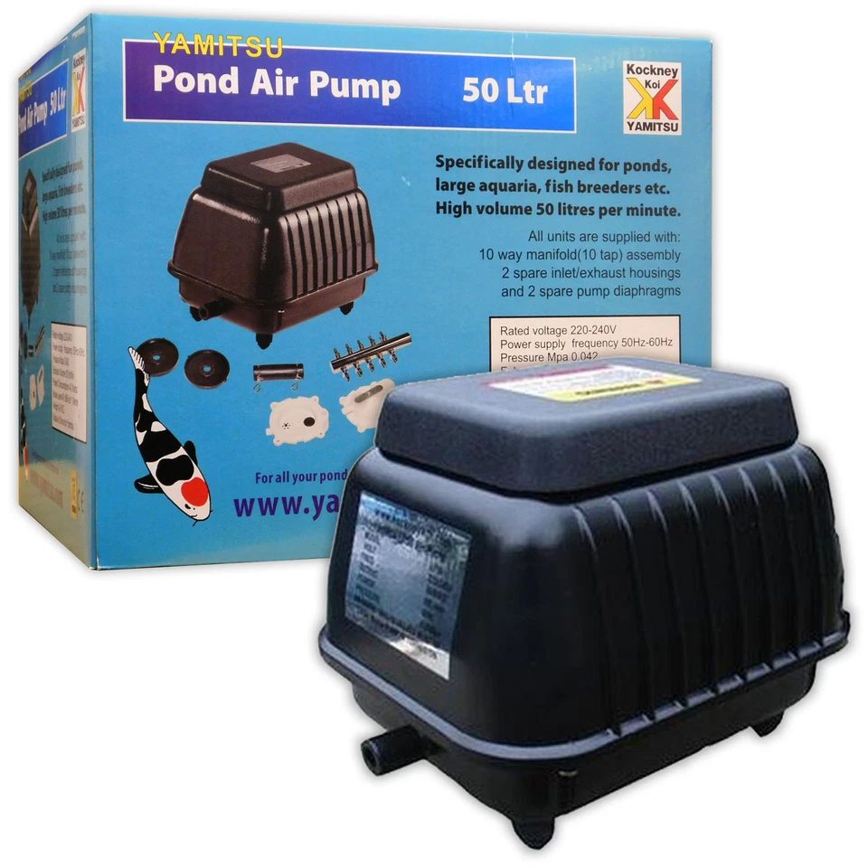 Kockney Koi Yamitsu Pond Air Pump 50L Water Oxygenator Health Fish Koi Garden