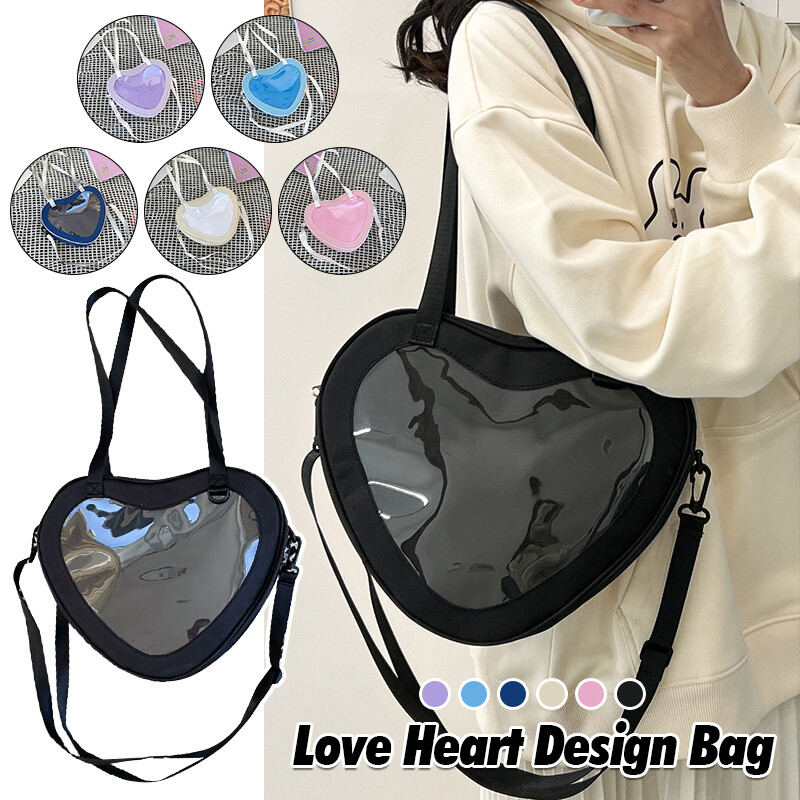 Women Love Heart Design Bag Transparent Crossbody Girls  display picture 2