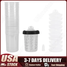 US Disposable Spray Paint Gun Plastic Liners & Lids Kits 27-Ounce 800ML Cups Kit