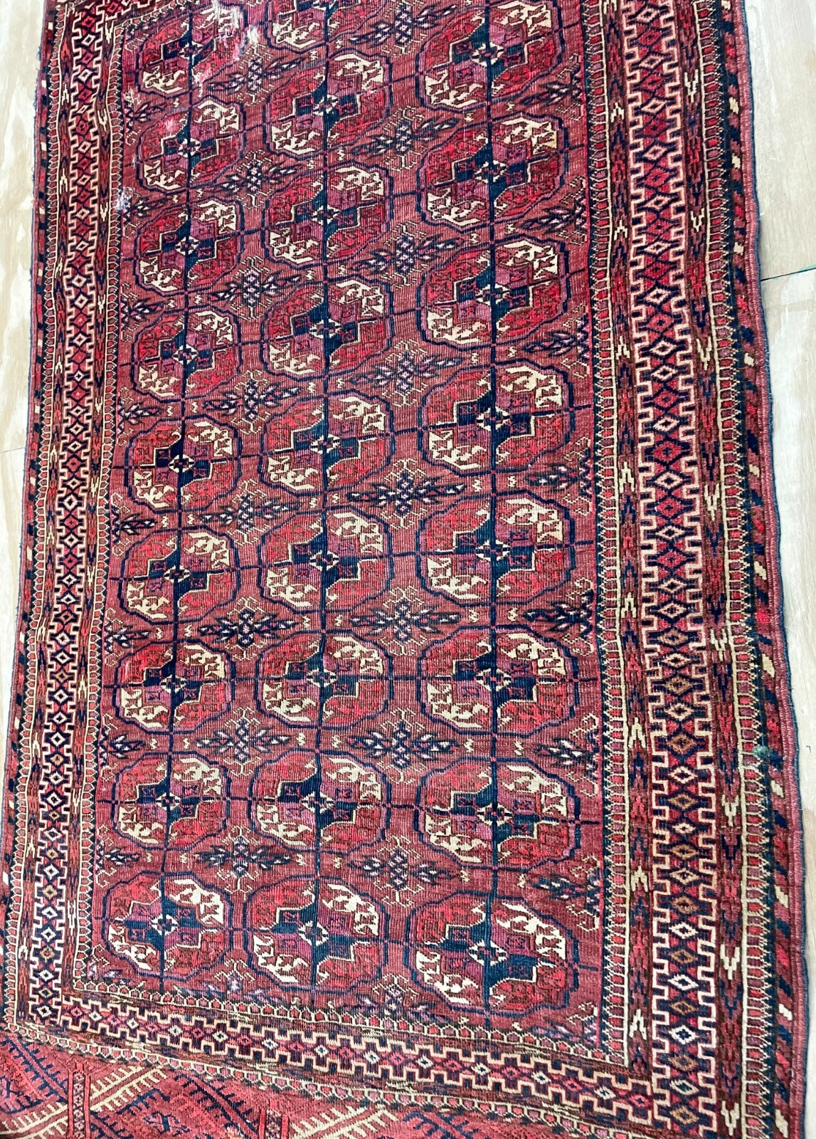 Hatchli Rug Antique Tekkeh Turkoman Engsi Hatchli 4 Seasons Rug, AS IS, #17502 3'2 ...