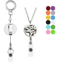 Essential Oil Diffuser Retractable id Badge Holder Reel Clip Lanyard ID Holder