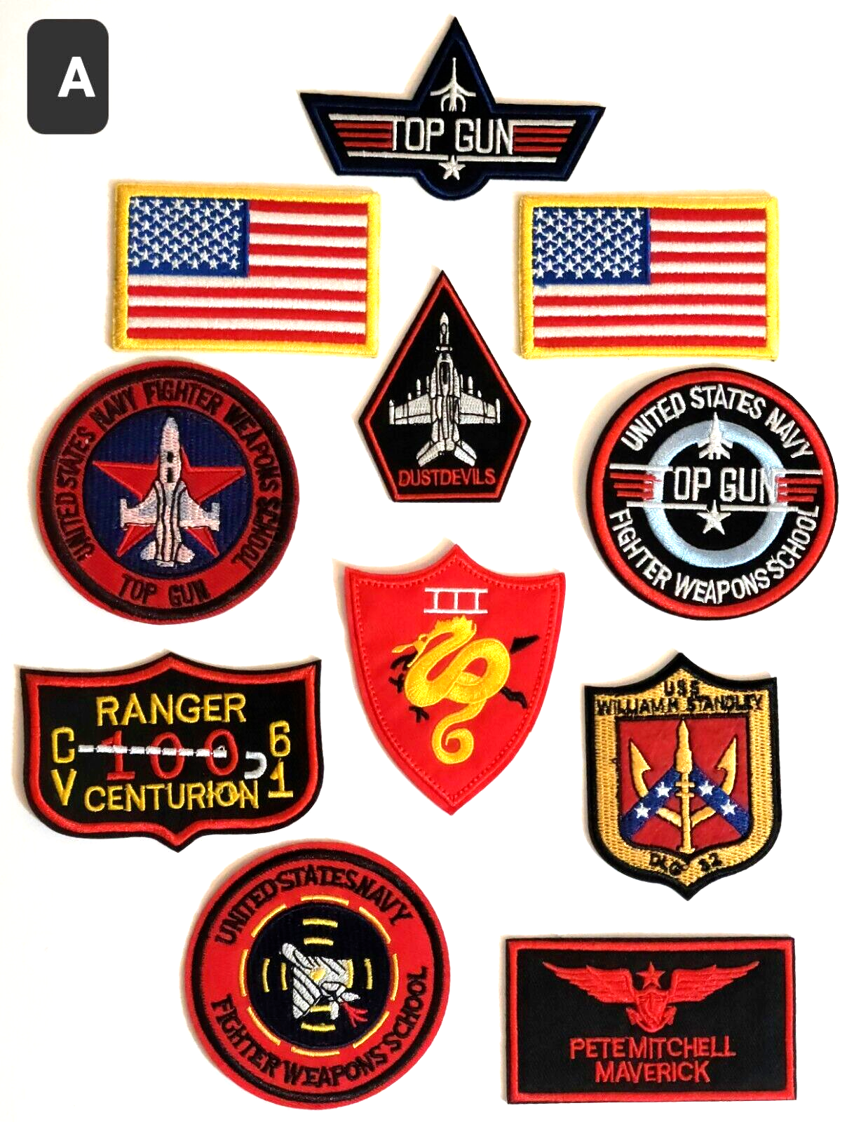 Top Gun 2 Maverick Flight Suit Patches DIY Costume Set 11pc