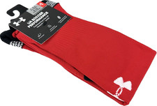 Under Armour Adult Red OTC Nylon Cushion UA Soccer Performance Socks Sz 7-8.5