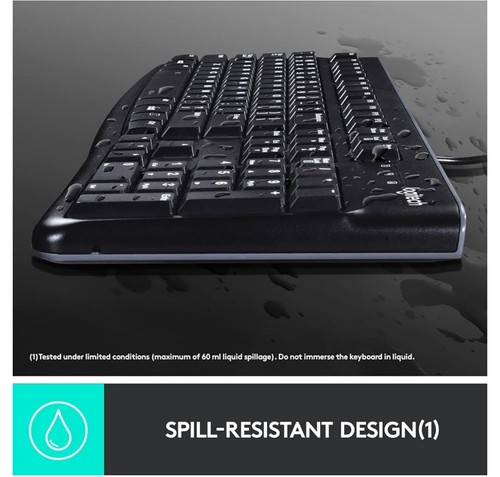 Logitech K120 Wired Full-Size Keyboard – Spill-Resistant, Quiet Typing - Picture 7 of 9