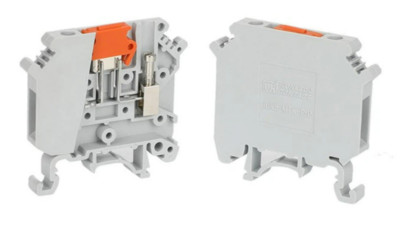 Knife Disconnect Terminal Block, DIN rail, 6.2mm wide, screw connection, 2 PACK