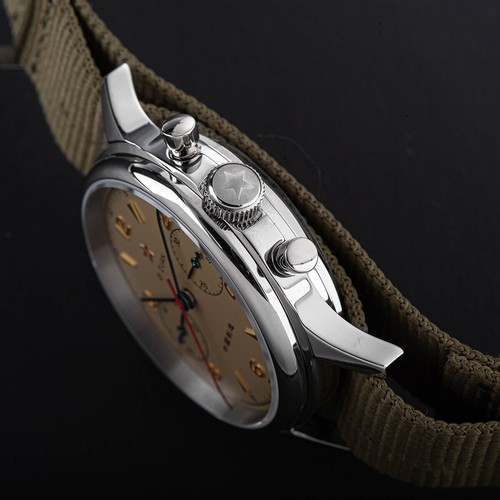 Reloj mecánico manual cronógrafo zafiro exposición Aviation SEAGULL1963 ST19 - Imagen 10 de 20