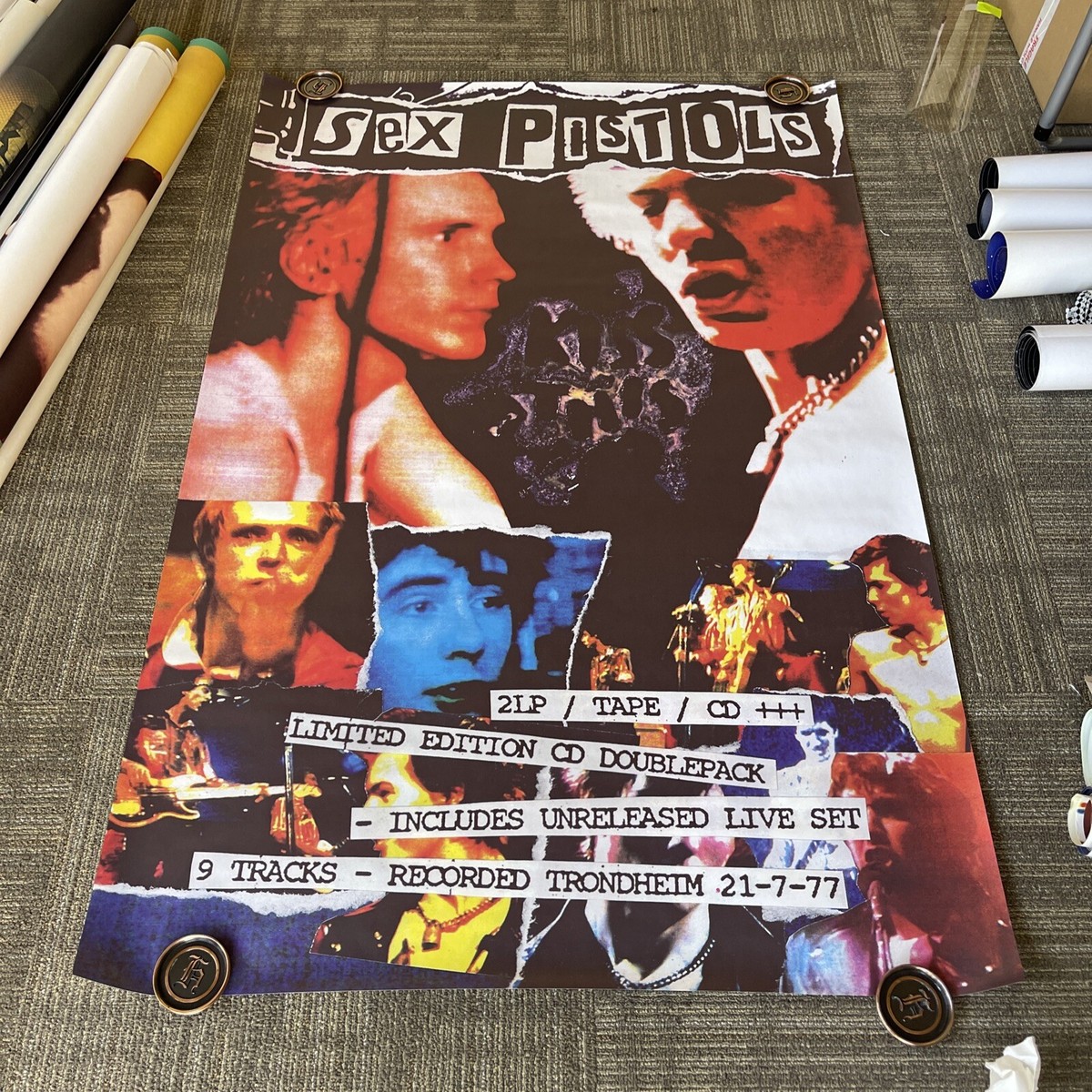 90s Sex Pistols Record Store Subway Promo Poster Live Set