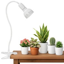 LED Grow Light, 5000K White Full Spectrum Clip-on Gooseneck Plant Lamp 12 Watts