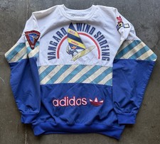 Vtg 1980s Adidas Vangard Wind Surfing AOP Crewneck Sweatshirt Large-XL Ice Cube