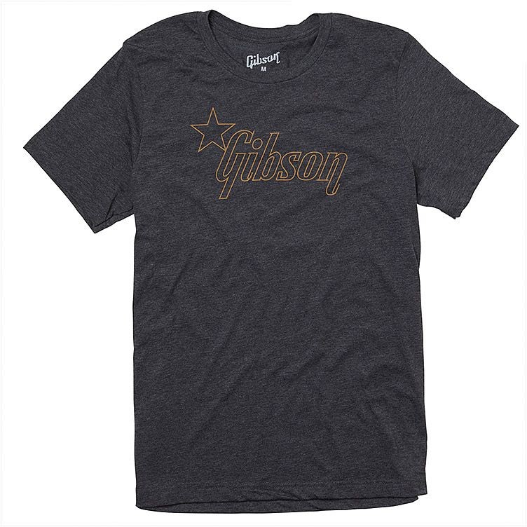 Футболка с логотипом Gibson Star Charcoal L Musiker Shirt NEU 6490₽