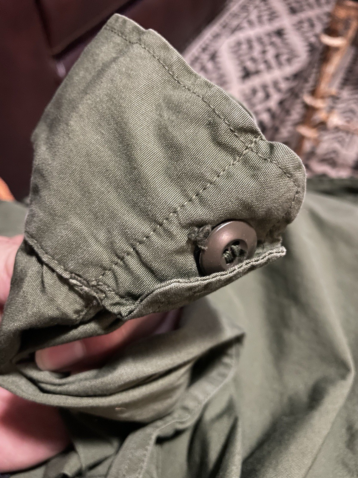 US Military Coat Man's Cotton, WR Poplin OG Army Shade 107, Large Regular