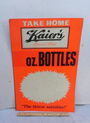 Vintage Original KAIERS Special Beer Paper Board POS Store Advertising Sign !